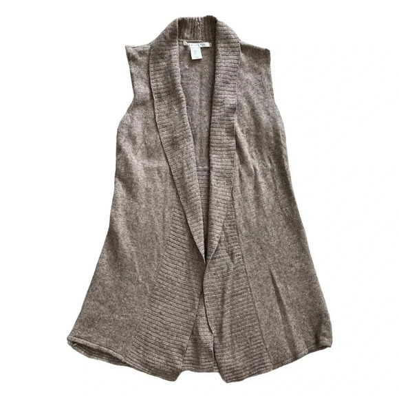 Max Studio Brown Knit Sleeveless Cardigan Sweater S - Picture 1 of 5